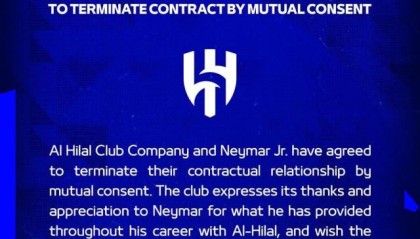 【官方】内马尔与利雅得新月协议解约